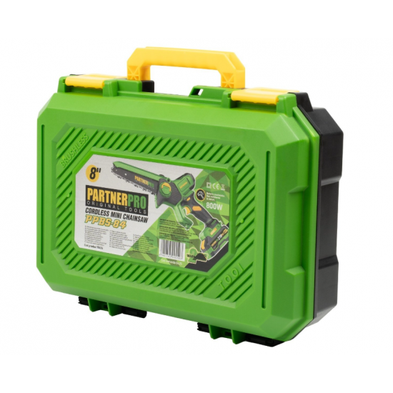 Mini Fierăstrău cu Lanț și Acumulator PPBS-84 PARTNERPRO, Brushless, 21V / 4Ah, Indicator sarcină
