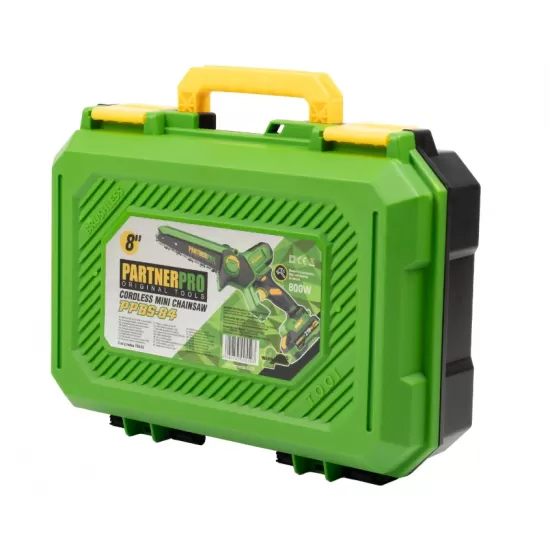 Mini Fierăstrău cu Lanț și Acumulator PPBS-84 PARTNERPRO, Brushless, 21V / 4Ah, Indicator sarcină Mini Fierăstrău cu Lanț și Acumulator PPBS-84 PARTNERPRO, Brushless, 21V / 4Ah, Indicator sarcină