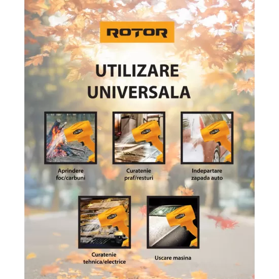 Suflantă aer pe acumulator ROTOR RCB-1.5A 45m/s, 21V/1,3Ah Suflantă aer pe acumulator ROTOR RCB-1.5A 45m/s, 21V/1,3Ah