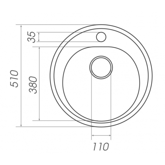Chiuveta de bucătărie Elefant Premium Luna, Negru metalic , 510 mm
