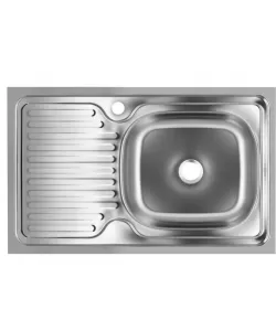 Chiuveta bucatarie Sanitec SN7002D, pentru blat 76X43.5cm, cuva dreapta, adancime 16cm, anticalcar, inox Chiuveta bucatarie Sanitec SN7002D, pentru blat 76X43.5cm, cuva dreapta, adancime 16cm, anticalcar, inox