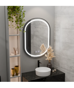 Oglinda LED Ovala 60x80cm, Torino Luce Touch, Sistem Dezaburire, Dimabila