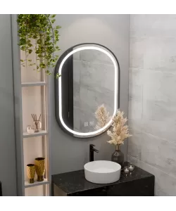 Oglinda LED Ovala 60x80cm, Torino Luce Touch, Sistem Dezaburire, Dimabila Oglinda LED Ovala 60x80cm, Torino Luce Touch, Sistem Dezaburire, Dimabila