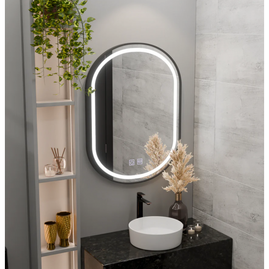 Oglinda LED Ovala 60x80cm, Torino Luce Touch, Sistem Dezaburire, Dimabila