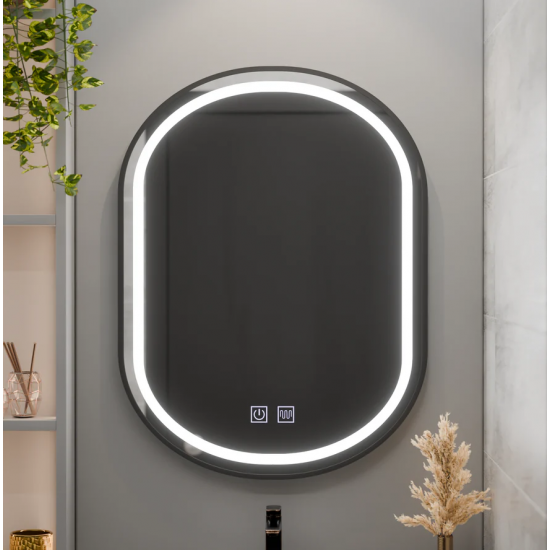 Oglinda LED Ovala 60x80cm, Torino Luce Touch, Sistem Dezaburire, Dimabila