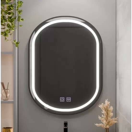 Oglinda LED Ovala 60x80cm, Torino Luce Touch, Sistem Dezaburire, Dimabila Oglinda LED Ovala 60x80cm, Torino Luce Touch, Sistem Dezaburire, Dimabila