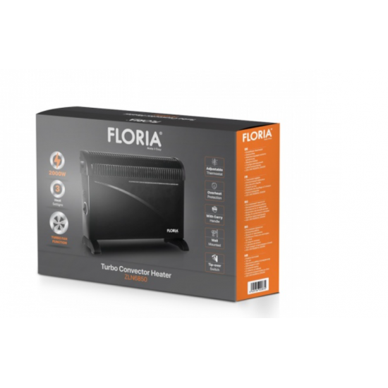Convector electric TURBO FLORIA ZLN6850, putere 2000W, 3 trepte de putere, termostat reglabil
