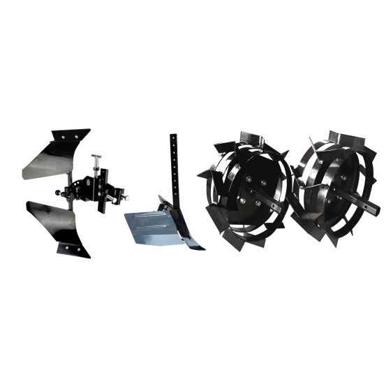 Pachet Accesorii Avansat (Plug Reversibil, Rarita Reglabila, Roti Metalice 5.00 cu manicoti)