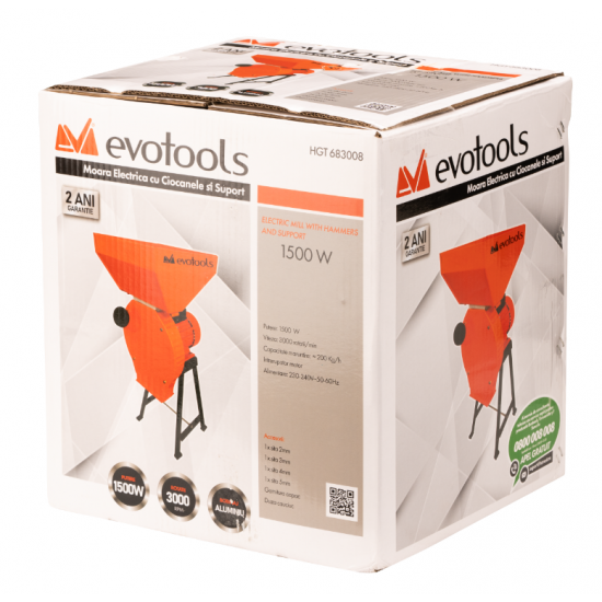 Moara Electrica cu Ciocanele si Suport Evotools / P[W]: 1500