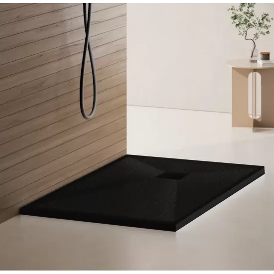 Cadita de dus dreptunghiulara 70x90 cm, slim 3 cm, negru Cadita de dus dreptunghiulara 70x90 cm, slim 3 cm, negru