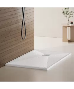 Cadita de dus dreptunghiulara 80x120 cm, slim 3 cm, alb lucios Cadita de dus dreptunghiulara 80x120 cm, slim 3 cm, alb lucios