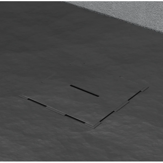 Cadita de dus dreptunghiulara 80x120 cm, slim 3 cm, gri inchis