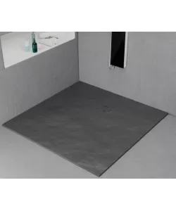 Cadita de dus patrata 90x90 cm, slim 3 cm, gri inchis Cadita de dus patrata 90x90 cm, slim 3 cm, gri inchis