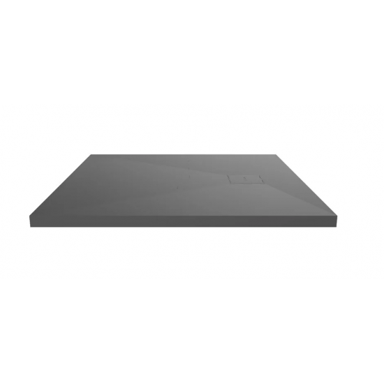 Cadita de dus patrata 90x90 cm, slim 3 cm, gri inchis