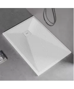 Cadita de dus dreptunghiulara 80x100 cm, slim 3 cm, alb lucios Cadita de dus dreptunghiulara 80x100 cm, slim 3 cm, alb lucios