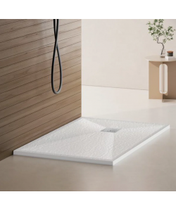 Cadita de dus dreptunghiulara 80x100 cm, slim 3 cm, alb lucios