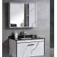 Set Mobilier pentru Baie CORFU, 80x48cm, 2 Piese, Negru si Alb