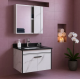 Set Mobilier pentru Baie CORFU, 80x48cm, 2 Piese, Negru si Alb