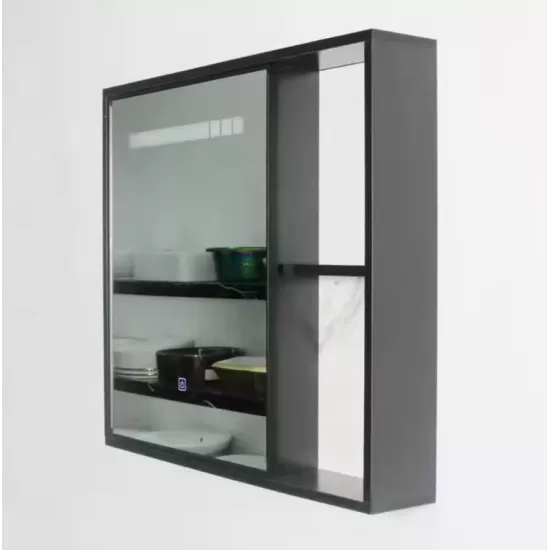 Set Mobilier pentru Baie CRETA, 80x40cm, 2 Piese, Negru si Alb Set Mobilier pentru Baie CRETA, 80x40cm, 2 Piese, Negru si Alb
