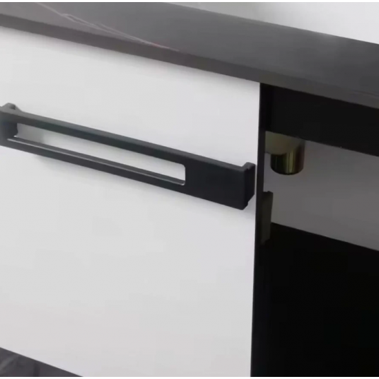 Set Mobilier pentru Baie CRETA, 80x40cm, 2 Piese, Negru si Alb