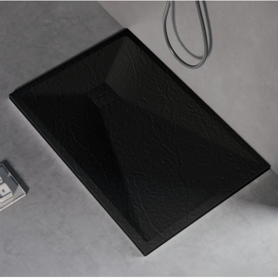 Cadita de dus dreptunghiulara 80x120 cm, slim 3 cm, negru