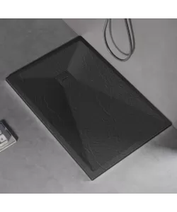 Cadita de dus dreptunghiulara 80x100 cm, slim 3 cm, gri inchis Cadita de dus dreptunghiulara 80x100 cm, slim 3 cm, gri inchis