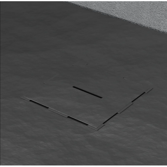 Cadita de dus dreptunghiulara 80x100 cm, slim 3 cm, gri inchis