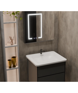 Set Mobilier pentru Baie SANTORINI, 60x50cm, 2 Piese, Gri si Alb