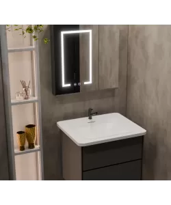 Set Mobilier pentru Baie SANTORINI, 60x50cm, 2 Piese, Gri si Alb Set Mobilier pentru Baie SANTORINI, 60x50cm, 2 Piese, Gri si Alb