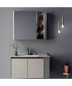 Set Mobilier pentru Baie ZAKYNTHOS, 80cm, 2 Piese, Gri si Crem Set Mobilier pentru Baie ZAKYNTHOS, 80cm, 2 Piese, Gri si Crem