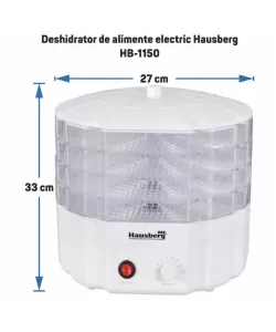 Deshidrator de alimente electric Hausberg HB-1150 ,Termostatul reglabil ,Putere 250 W - motor cupru Deshidrator de alimente electric Hausberg HB-1150 ,Termostatul reglabil ,Putere 250 W - motor cupru