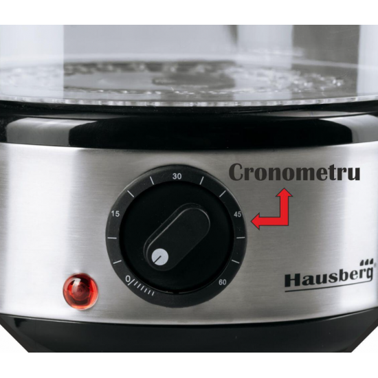 Aparat gatit cu aburi Hausberg HB-1350, 4.8L, 400W