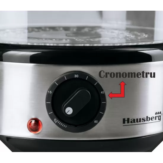 Aparat gatit cu aburi Hausberg HB-1350, 4.8L, 400W Aparat gatit cu aburi Hausberg HB-1350, 4.8L, 400W