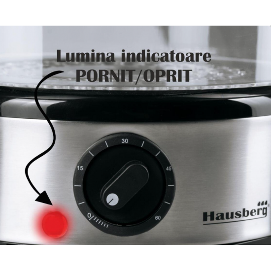 Aparat gatit cu aburi Hausberg HB-1350, 4.8L, 400W