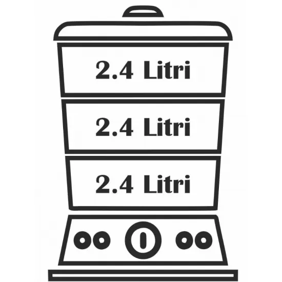 Aparat de gatit cu aburi Hausberg HB-1355, 7.2L, 400W Aparat de gatit cu aburi Hausberg HB-1355, 7.2L, 400W