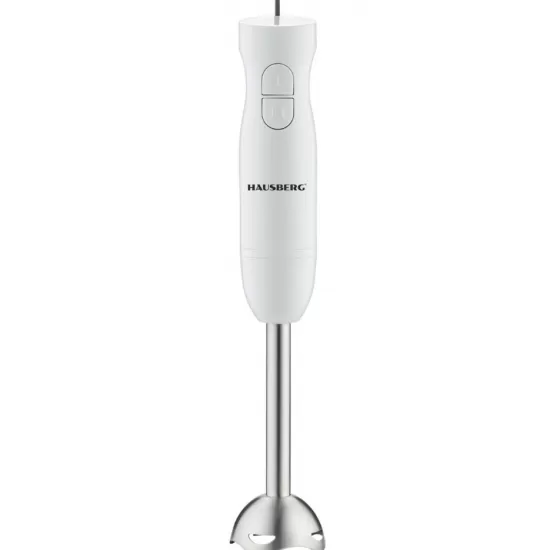 Blender de mana HAUSBERG HB-7674AB, 300W, 2 viteze, material ABS, lame din otel inoxidabil, Alb Blender de mana HAUSBERG HB-7674AB, 300W, 2 viteze, material ABS, lame din otel inoxidabil, Alb