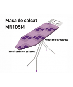 Masa de calcat EKOLIFE MN105M, vopsea electrostatica, husa bumbac si poliester, 62 x 87 x 105 cm