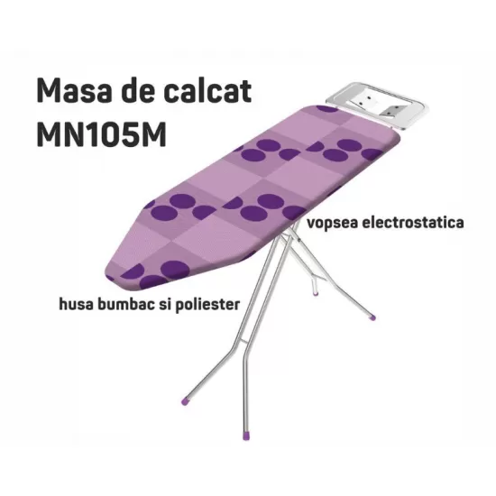 Masa de calcat EKOLIFE MN105M, vopsea electrostatica, husa bumbac si poliester, 62 x 87 x 105 cm Masa de calcat EKOLIFE MN105M, vopsea electrostatica, husa bumbac si poliester, 62 x 87 x 105 cm