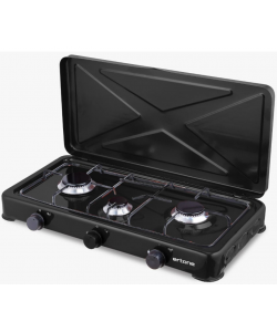 Minigaz 3 ochiuri ERTONE MN213NG, emailat, cu capac, alimentare cu butelie gaz GPL