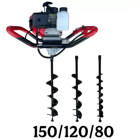 Motoburghiu/foreza pentru pamant/gheata DRK-ED430 6CP, 52 CC, rezervor 1.2 l, motor 2 timpi + 3 burghie 150MM + 120MM + 80MM Motoburghiu/foreza pentru pamant/gheata DRK-ED430 6CP, 52 CC, rezervor 1.2 l, motor 2 timpi + 3 burghie 150MM + 120MM + 80MM