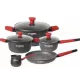 Set oale 8 piese HAUSBERG HB-H764, interior antiaderent marmorat, manere soft touch, capac sticla Set oale 8 piese HAUSBERG HB-H764, interior antiaderent marmorat, manere soft touch, capac sticla