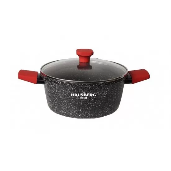 Set oale 8 piese HAUSBERG HB-H764, interior antiaderent marmorat, manere soft touch, capac sticla Set oale 8 piese HAUSBERG HB-H764, interior antiaderent marmorat, manere soft touch, capac sticla