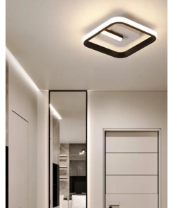 Lustra LED VICTORIA 16W, Patrata, lumina Rece/Calda/Neutra, Negru Alb