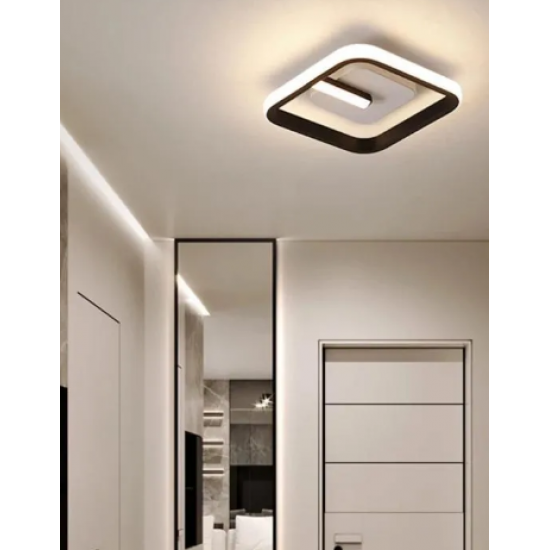 Lustra LED VICTORIA 16W, Patrata, lumina Rece/Calda/Neutra, Negru Alb