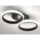 Lustra LED Celio , 16W, 2 Cercuri, Lumina Rece/Calda/Neutra, Negru