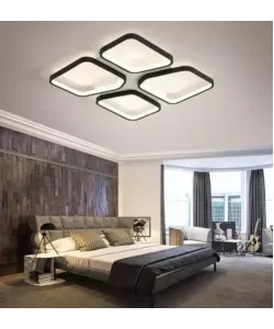 Lustra LED cu telecomanda DAIKI 79W, 4 Patrate, lumina Rece/Calda/Neutra, Dimabila, Negru Lustra LED cu telecomanda DAIKI 79W, 4 Patrate, lumina Rece/Calda/Neutra, Dimabila, Negru