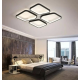 Lustra LED cu telecomanda DAIKI 79W, 4 Patrate, lumina Rece/Calda/Neutra, Dimabila, Negru