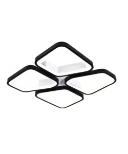 Lustra LED cu telecomanda DAIKI 79W, 4 Patrate, lumina Rece/Calda/Neutra, Dimabila, Negru