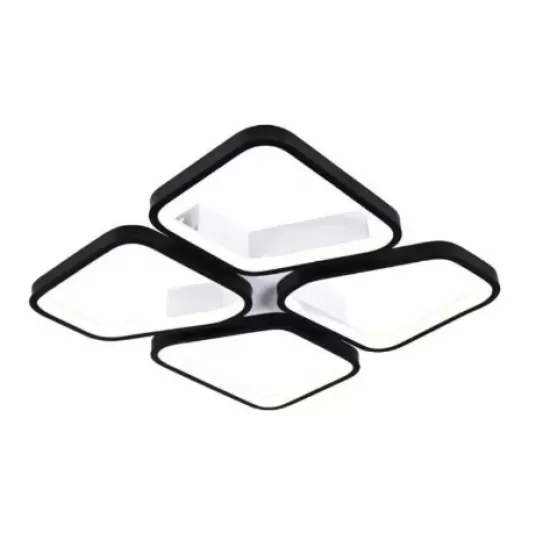 Lustra LED cu telecomanda DAIKI 79W, 4 Patrate, lumina Rece/Calda/Neutra, Dimabila, Negru Lustra LED cu telecomanda DAIKI 79W, 4 Patrate, lumina Rece/Calda/Neutra, Dimabila, Negru