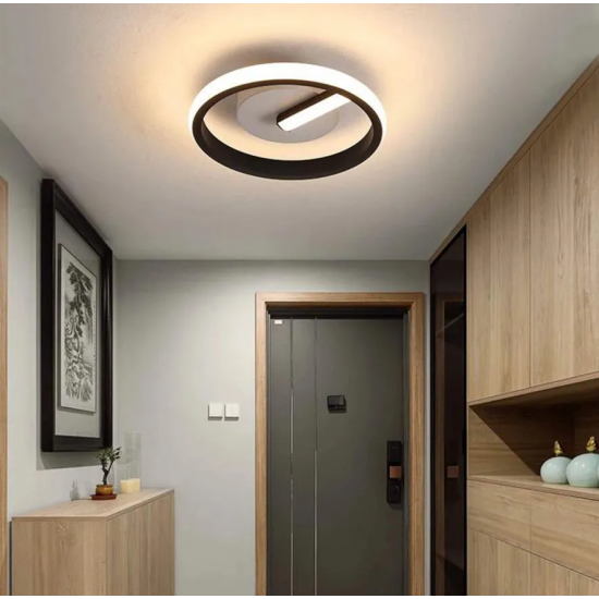 Lustra LED VICTORIA 16W, Rotunda, lumina Rece/Calda/Neutra, Negru Alb
